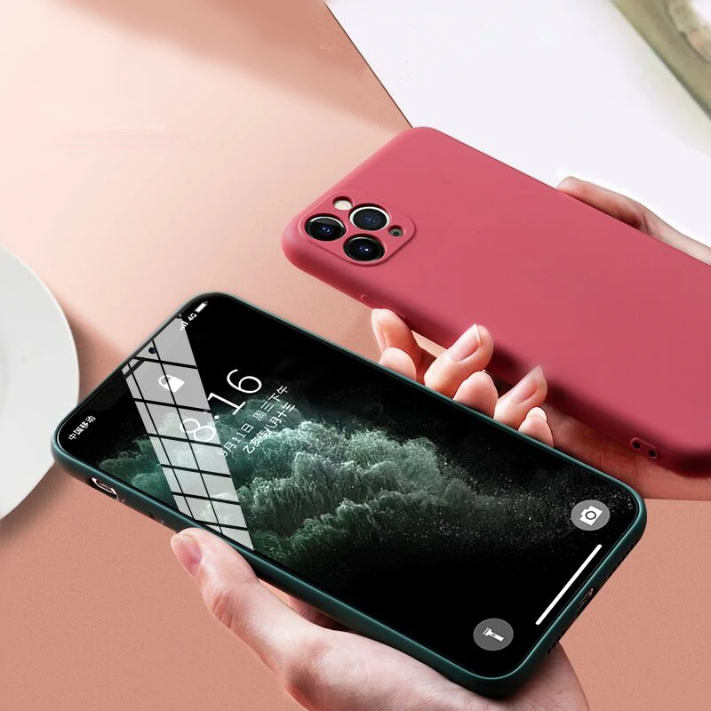 Для iPhone 11 Чехол Оригинальный жидкий силиконовый матовый мягкий чехол для Apple Pro X XR