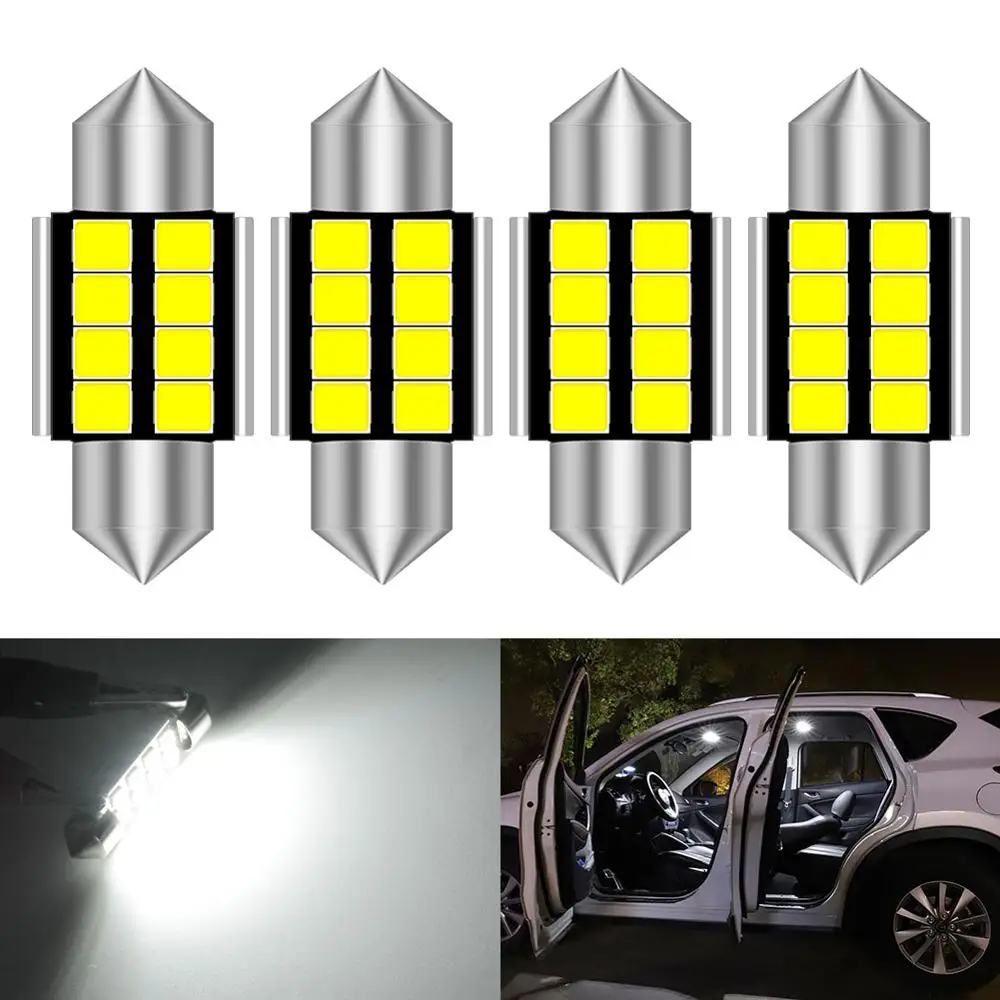 

4pcs 31mm Led Festoon Car Interior Light Lamp DE3423 DE3175 C5W Trunk Dome Map Bulb Light For Mazda 2 3 5 6 2012 2013 2014 2015