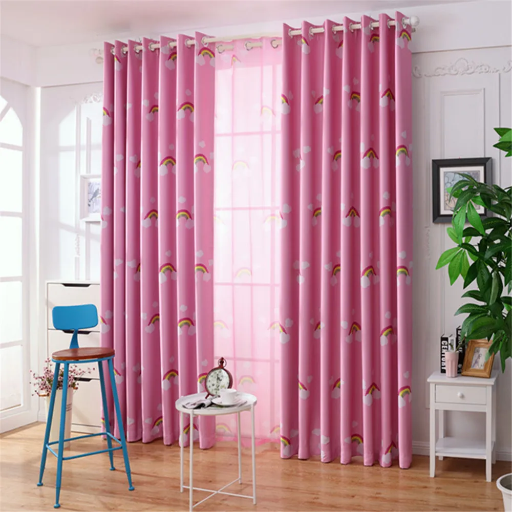 Детские светонепроницаемые шторы с радужным принтом для спальни гостиной