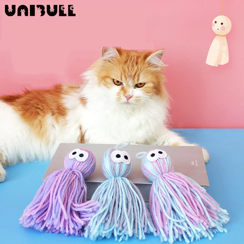 

Маленький осьминог пряжа шар узел забавная кошка палочка котята моляры для облегчения скуки кошка игрушки Маленькая фотография