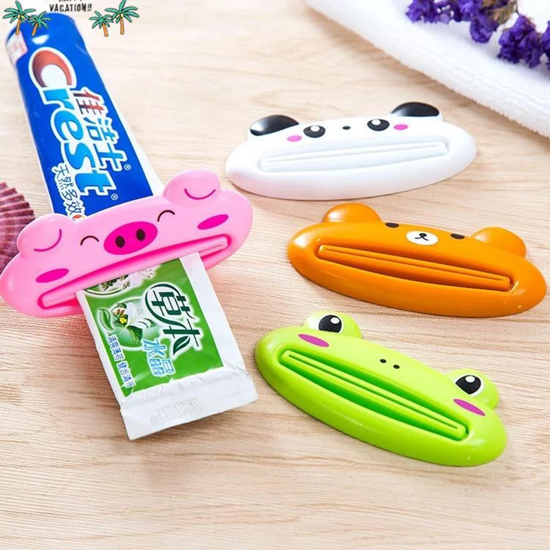

1/3Pcs Bathroom Home Tube Rolling Holder Squeezer Easy Cartoon Toothpaste Dispenser
