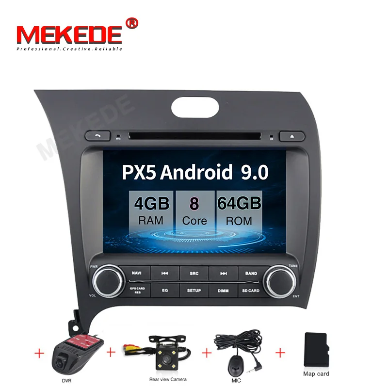 Android 9,0 4+ 64G Автомобильный Радио dvd-плеер мультимедиа для Kia CERATO K3 FORTE 2013- с gps навигацией wifi BT RDS - Цвет: 64G add DVR Camera