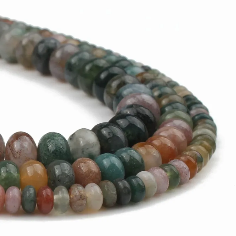 4 6 8 мм натуральный индийский агат бусинки из камня Рондель черный кварц яшма