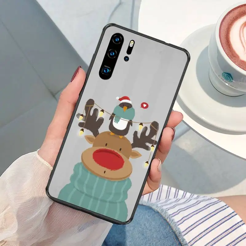 Милый чехол для телефона с забавным снегом Мопсом собакой рождественским оленем