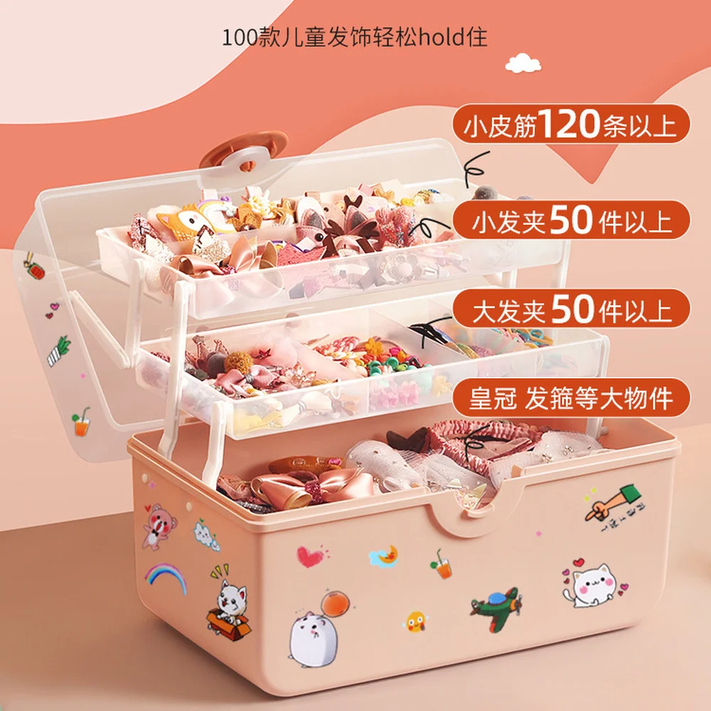 Girl Hair Accessories Storage Box Children's Baby Hairpin Rubber Band Head Jewelry Rope Organizer Case | Дом и сад