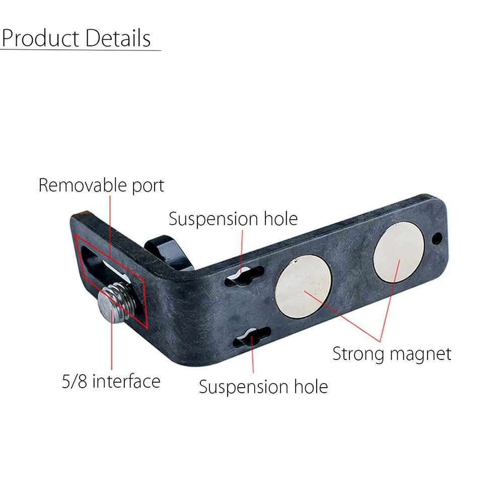 

1/4\" Holder 360° Rotation Rack For La-ser Level L-shaped Magnet Durable