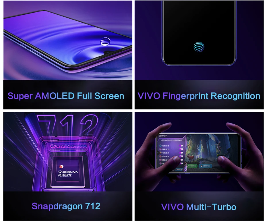 vivo Z5 Celular мобильный телефон Snapdragon 712 4500 мАч батарея 48MP+ 32MP камера 22,5 Вт Быстрая зарядка смартфон