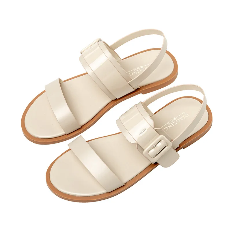 

Flat Sandals for Women Summer Fashion Outdoor Beach Shoes Black Apricot Female Open Toe Soft Comfortable Footwear