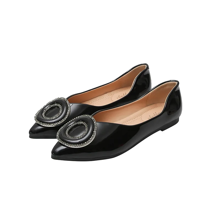 Большой размер 43 женская обувь тонкие лоферы на плоской подошве с металлической