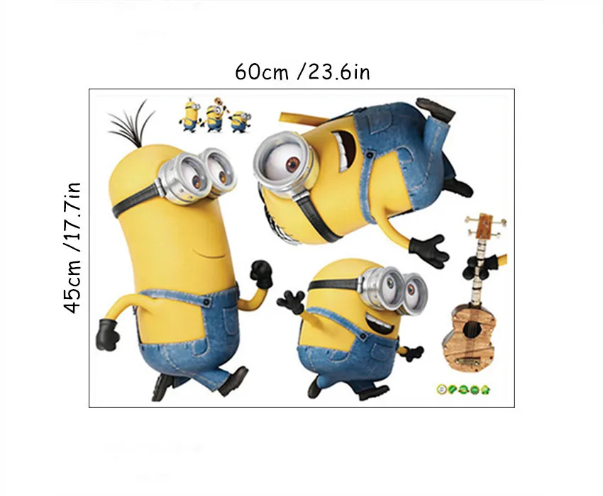 BST6007 Minions Супер забавные Mario Bros аниме наклейки на стены 3d игра плакат виниловые наклейки в детскую комнату украшения детской комнаты мультфильм обои 70*50 см - Цвет: BST6007 Minions