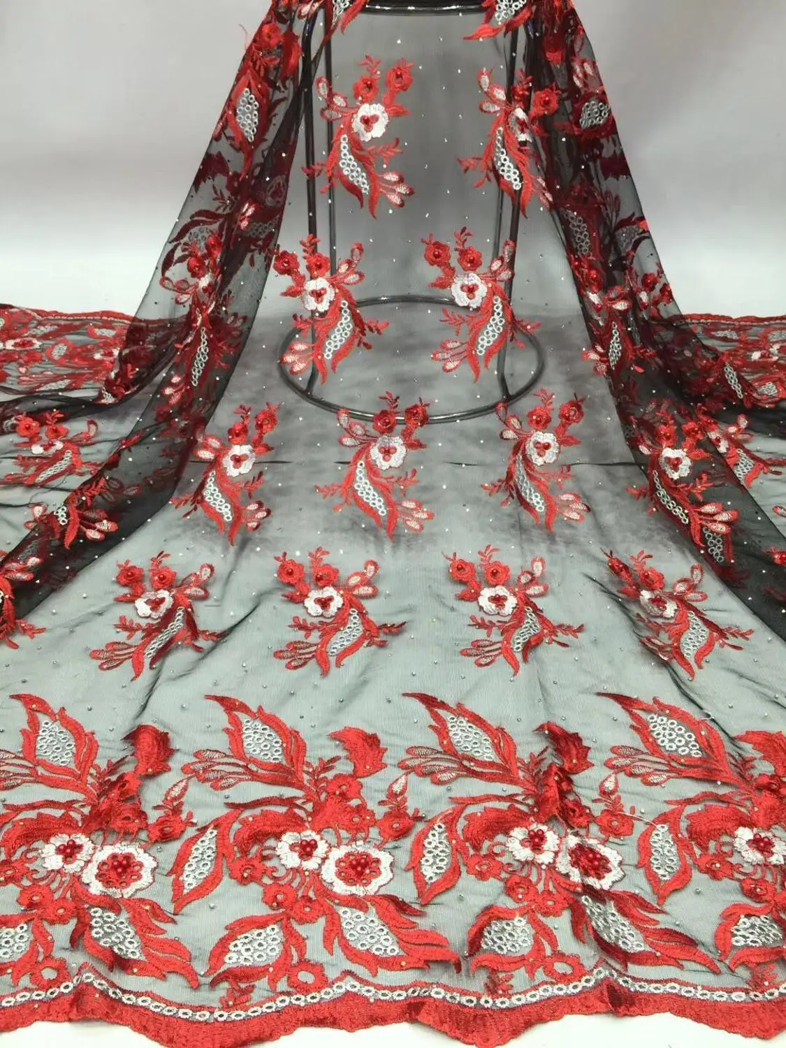 Кружевная ткань Fushia розовая белая черная зеленая новая африканская золотая