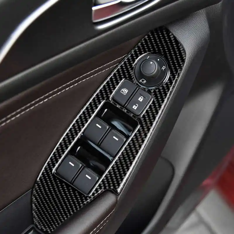 

Fit For Mazda 3 Angkersela 2014-2018 Carbon fiber window lifter panel function button frame decoration Interior modification