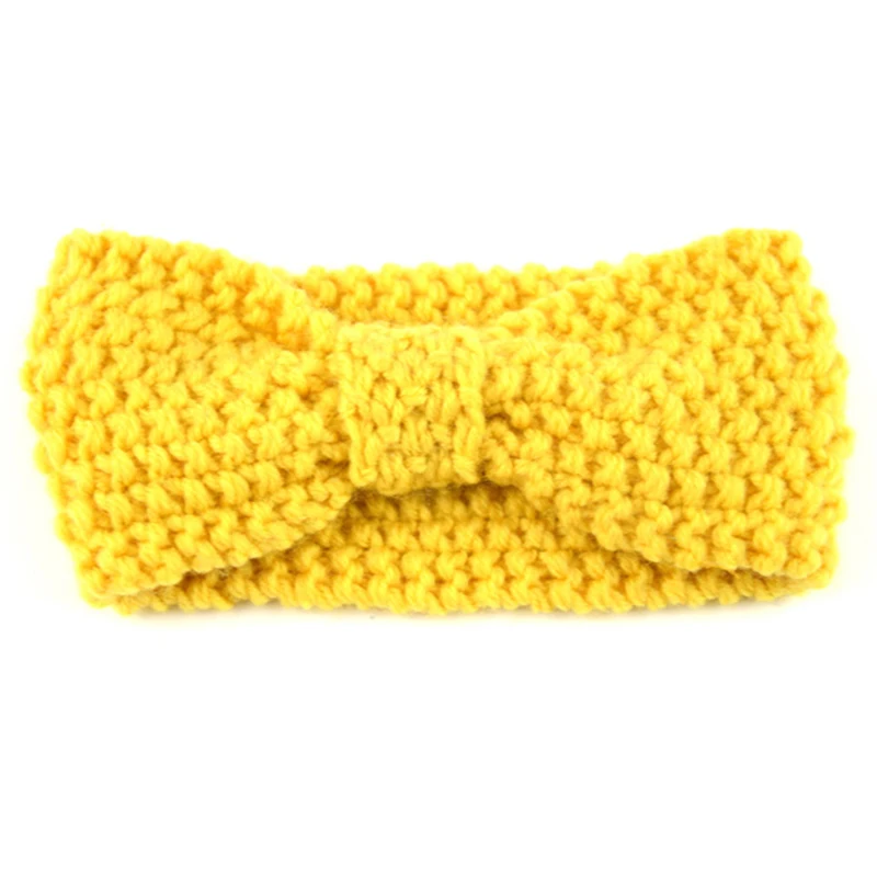 1 шт. повязка на голову для маленьких девочек зимняя теплая вязаная с бантом