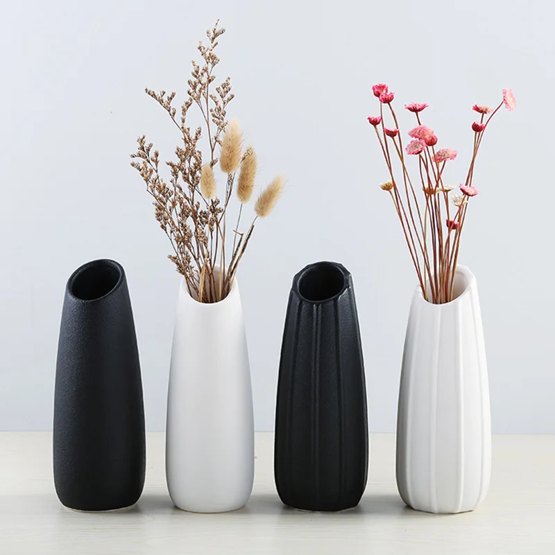 Vase Simple Home Decoration Flower Vase Flower Pot Imitation Ceramic Plastic Vas