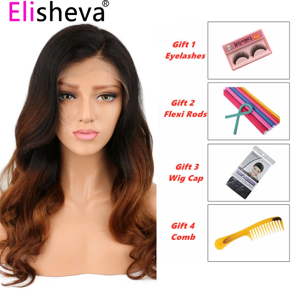 

1B 4 30 Body Wave Wig 4x4 Lace Closure Wig Ombre Brown Coloured Human Hair Wigs Brazilian Long Wigs For Black Women Pre Plucked