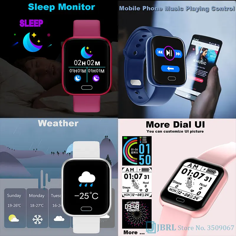 

2021Children Kids Smart Watch Girls Boys Sport Smartwatch Heart Rate Smart Clock Blood Pressure Students Smart-watch For 10-18