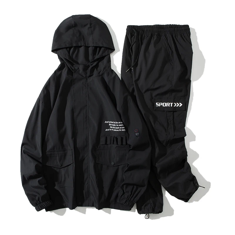 2020 Autumn Men Streetwear Tracksuit Harajuku Joggers Suit Sets Vintage Hooded Hoodies Fashions Pants ABZ551 | Мужская одежда