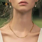 Vnox шик прямоугольник цепочка колье для Для женщин, не вызывают аллергию, Нержавеющаясталь Фигаро ссылка воротниковые ювелирные, подарок для женщины