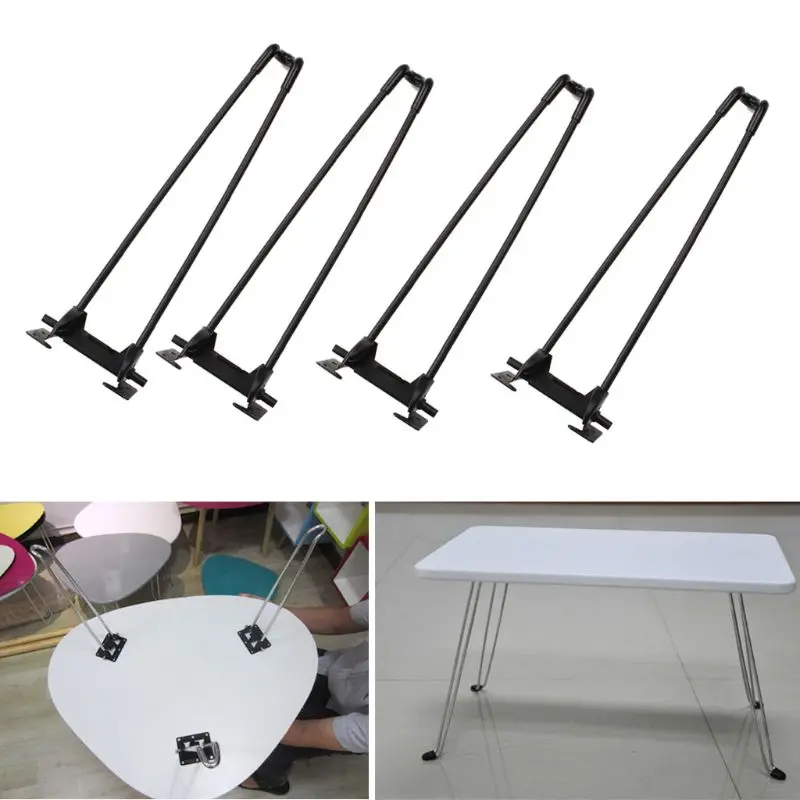 

4Pcs Foldable Legs 24Pcs Screws 14" Heavy Duty Hairpin Laptop Desk Foldable Legs Folding Coffee Table Legs 34.5cm*9.2cm*7mm