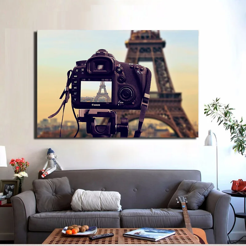 Картина на холсте с изображением камеры плакат модная картина Настенная для
