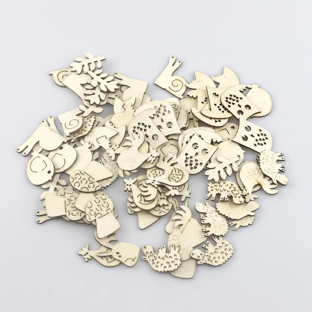 20 шт. необработанные деревянные ломтики совы роспись своими руками подвесное