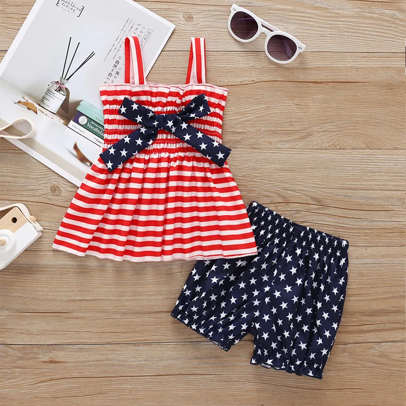 

Hot Sale 2020 Baby and Toddler Girls Clothes Summer European and American Polka Dot Bow Sling Dress Children Skirt
