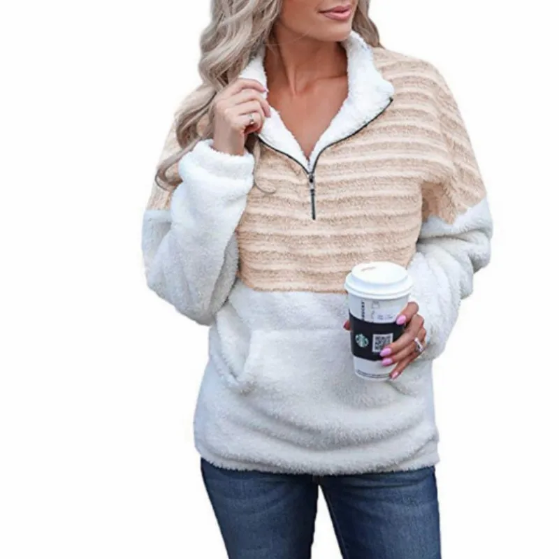 Новинка 2019 Женская Осенняя повседневная куртка из искусственной шерсти стильная