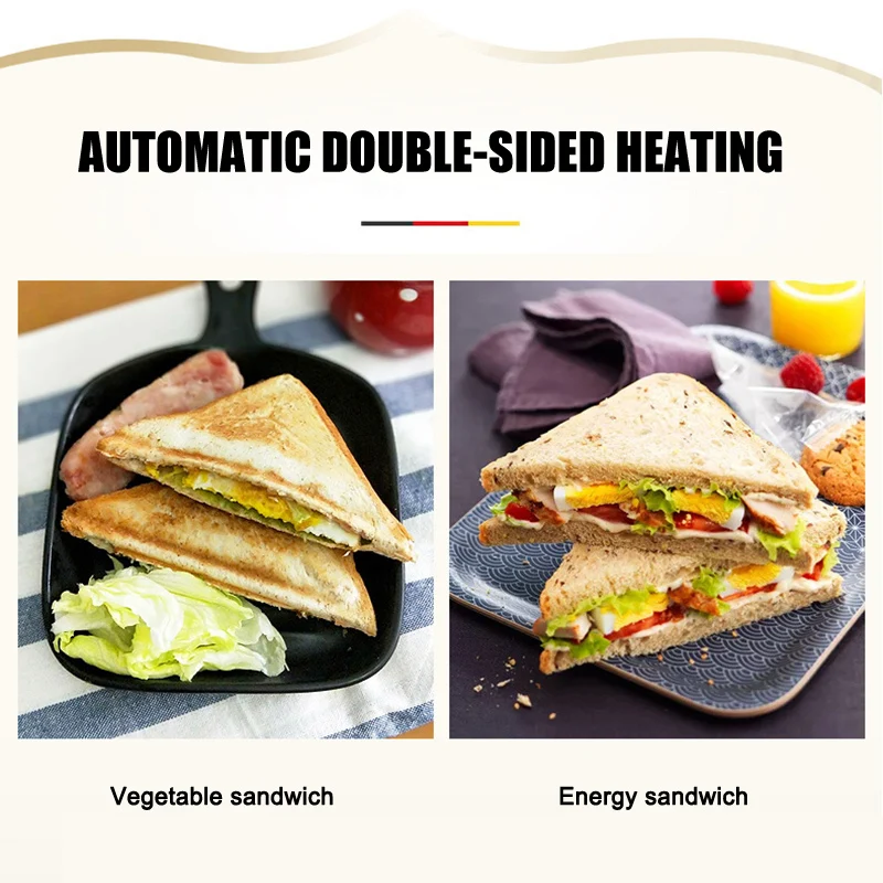 

Clean Easy to Clean Nonstick Sandwich Maker Toaster Home Automatic Breakfast Machine FPing
