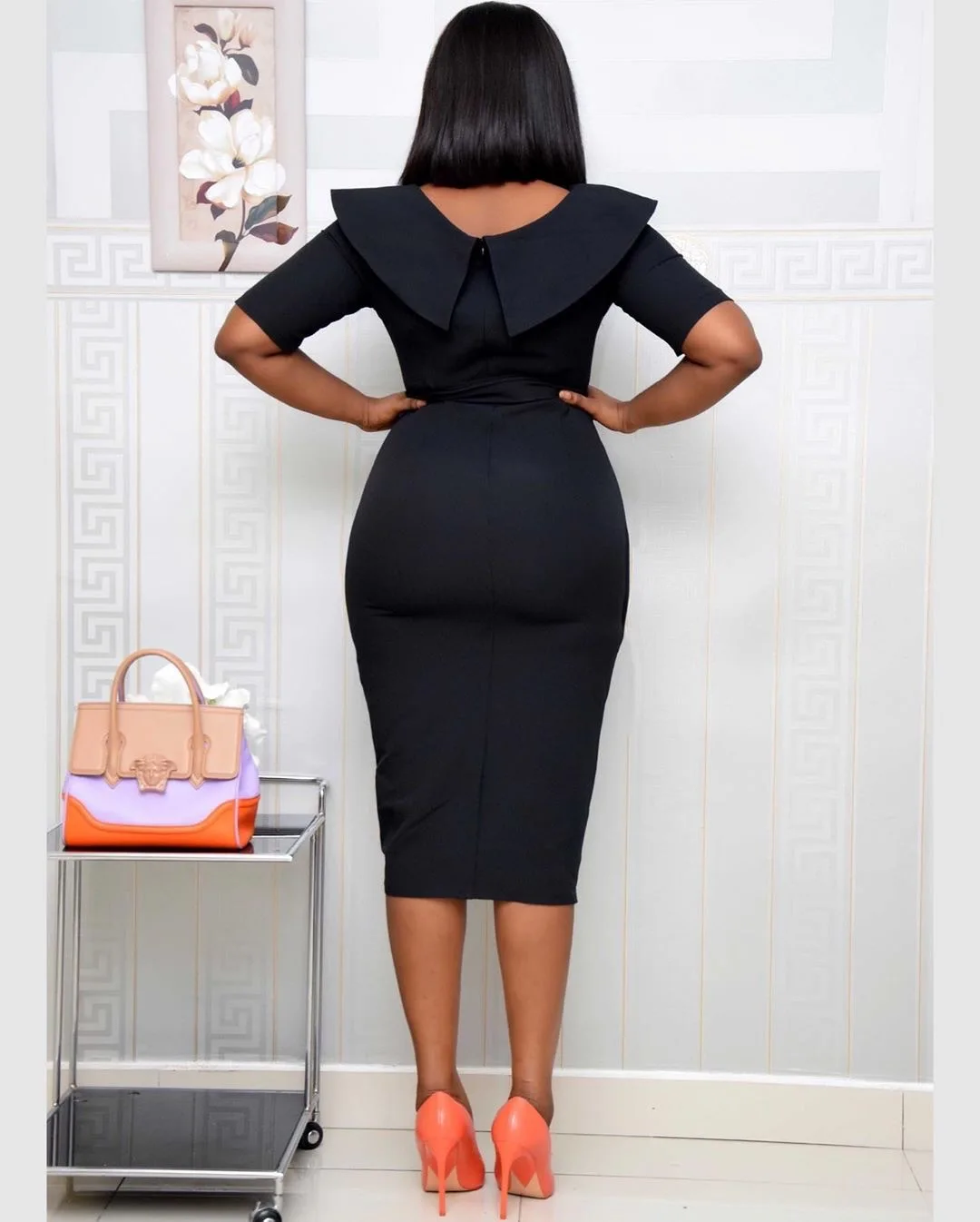 

Elegant African Party Dress Autumn Women Office Plus Size Lace-up Ladies Split Bodycon Dresses Dashiki Africa Clothing Vestidos