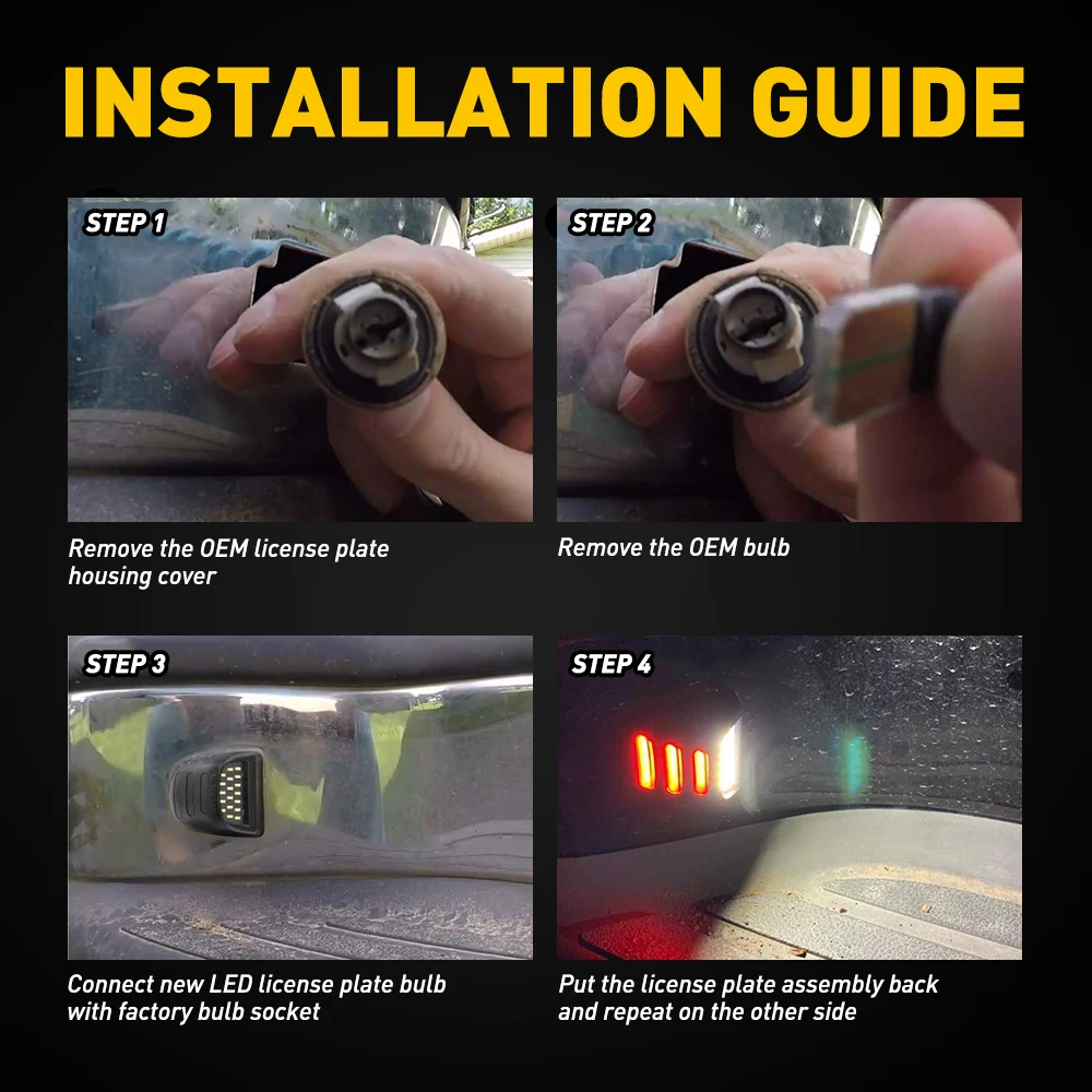 Комплект из 2 предметов белый красный светодиодный автомобиля номерной знак