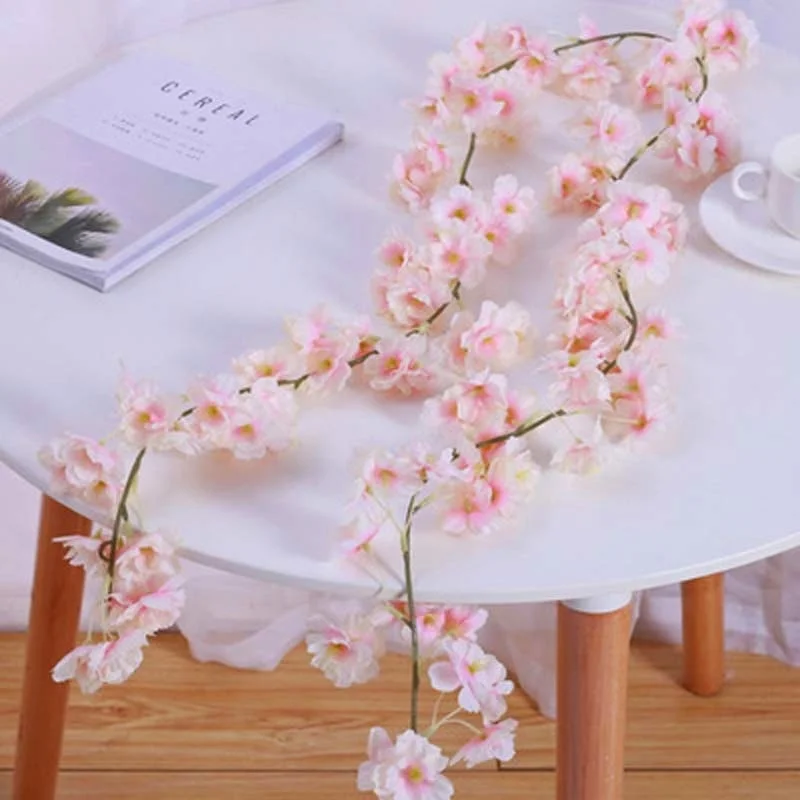 

Artificial Flower, 1.8m144 Flower Head, Cherry Blossom Wisteria Flower String, Hydrangea Vine Vine,Hotel Home Decoration Bouquet