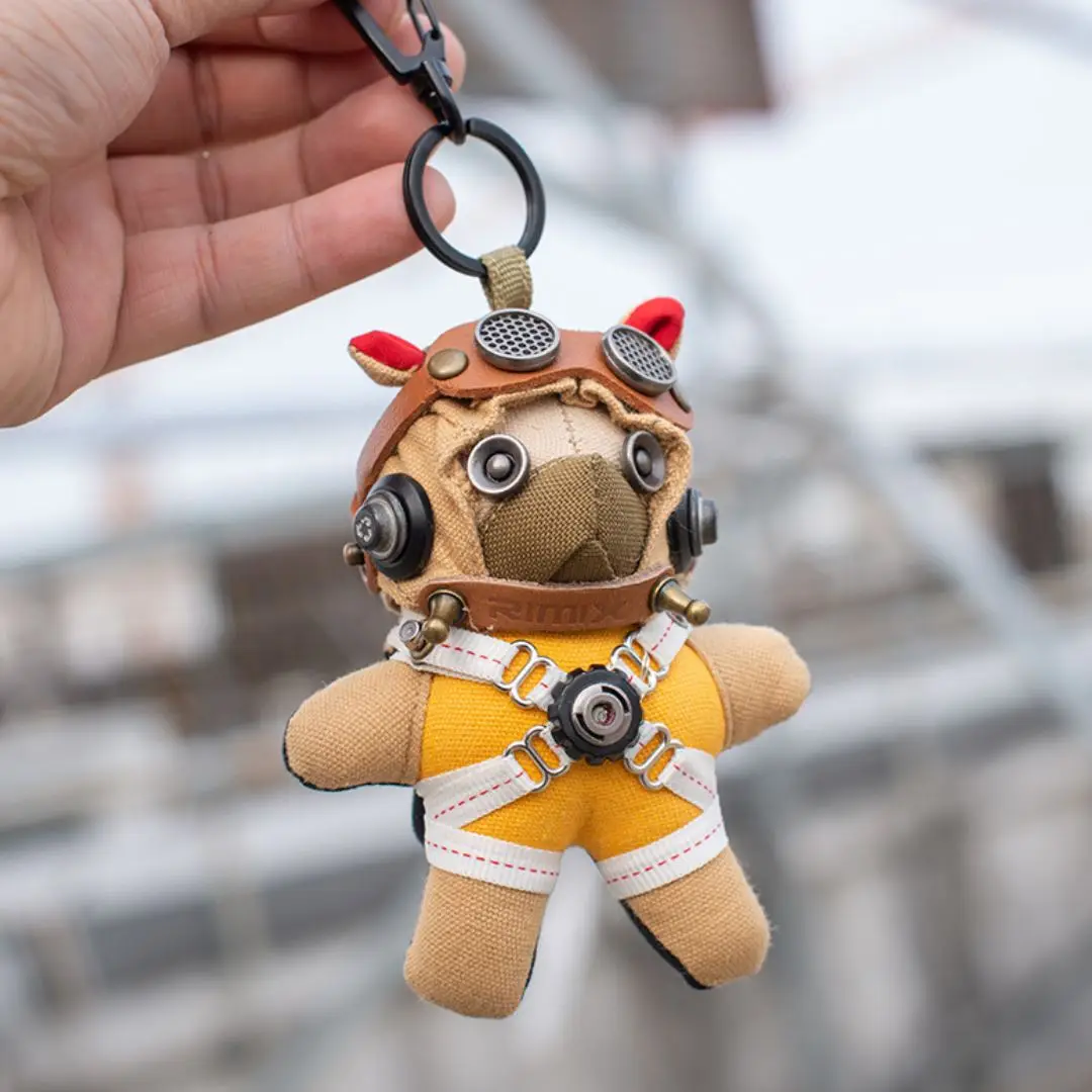 

RIMIX Military Tactical Dog Camo Steampunk Pilot Keychain Backpack Ornaments Purse Decoration Cute Car Pendant Key Ring