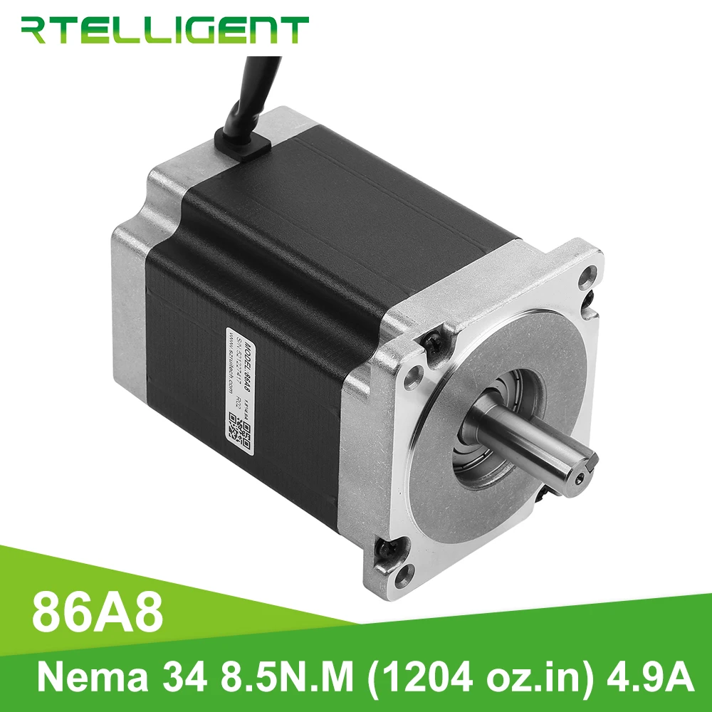 Шаговый двигатель Rtelligent Nema 34 8 выводов диаметр 12 7 мм 0 9 нм 86*86 постоянного тока 1