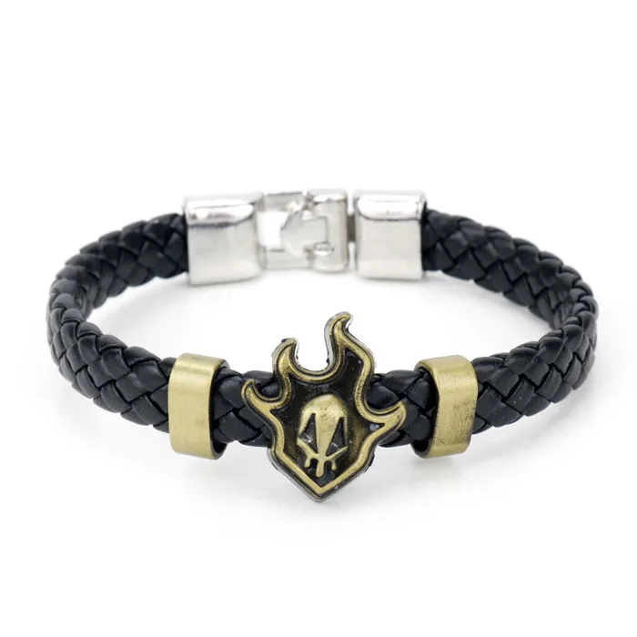 Bleach black bronze Аниме игра Наруто Атака Титанов Черный Дворецкий детектива Конан дота 2 Final Fantasy Кожаный Плетеный Шарм тканый браслет браслеты - Окраска металла: Bleach black bronze