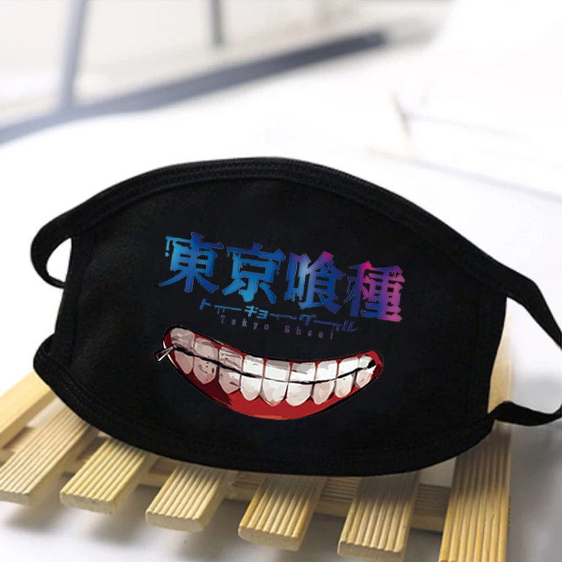 Tokyo Ghoul маски черные пылезащитные моющиеся дышащие маффли для рта