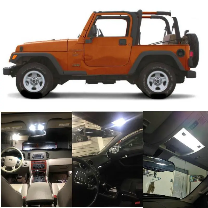 

Interior Led lights For 2001 Jeep TJ 6pc Dome Light Map Light Courtesy Door Light Glove Box Light