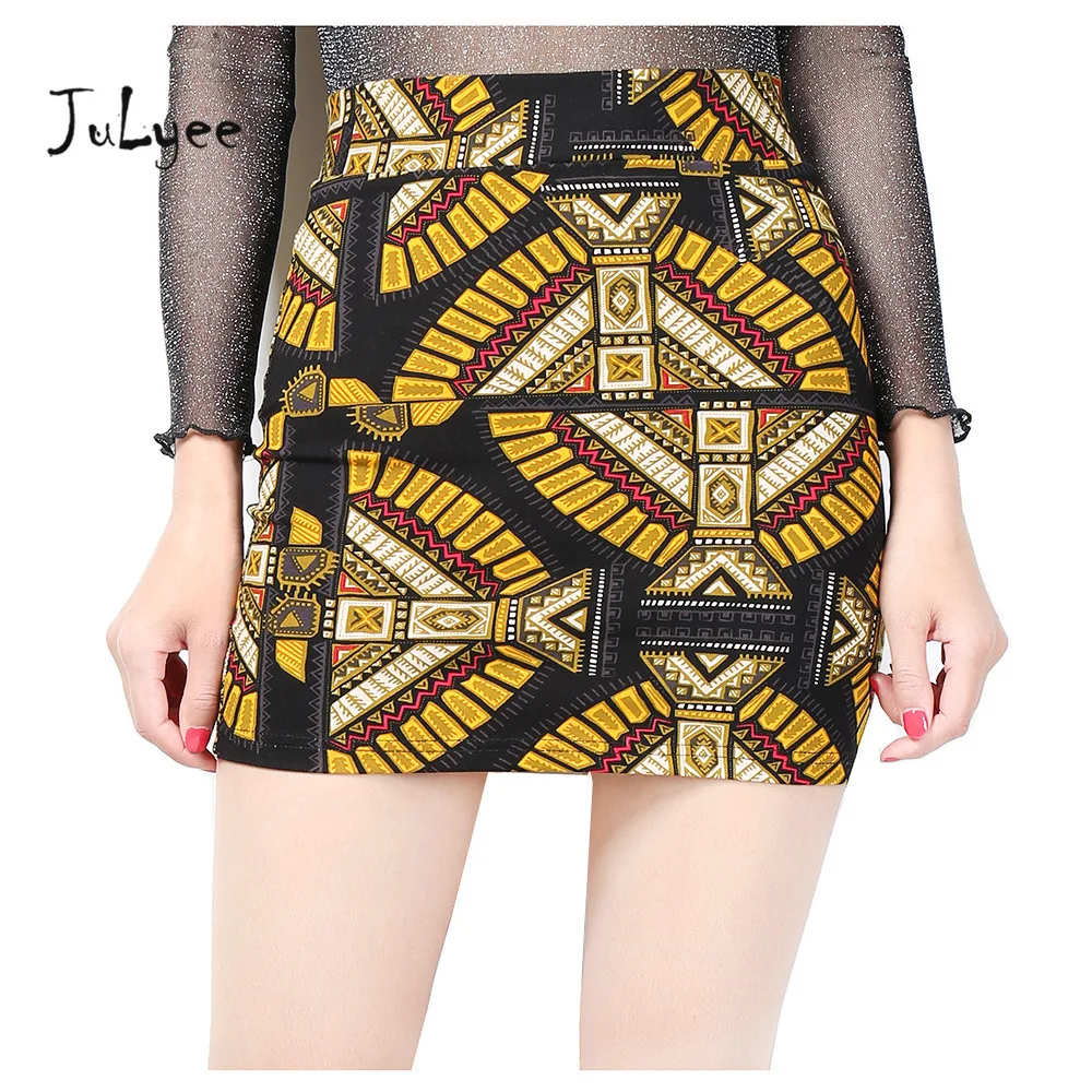Julyee мини юбка карандаш с принтом сексуальная клубная облегающая высокой талией