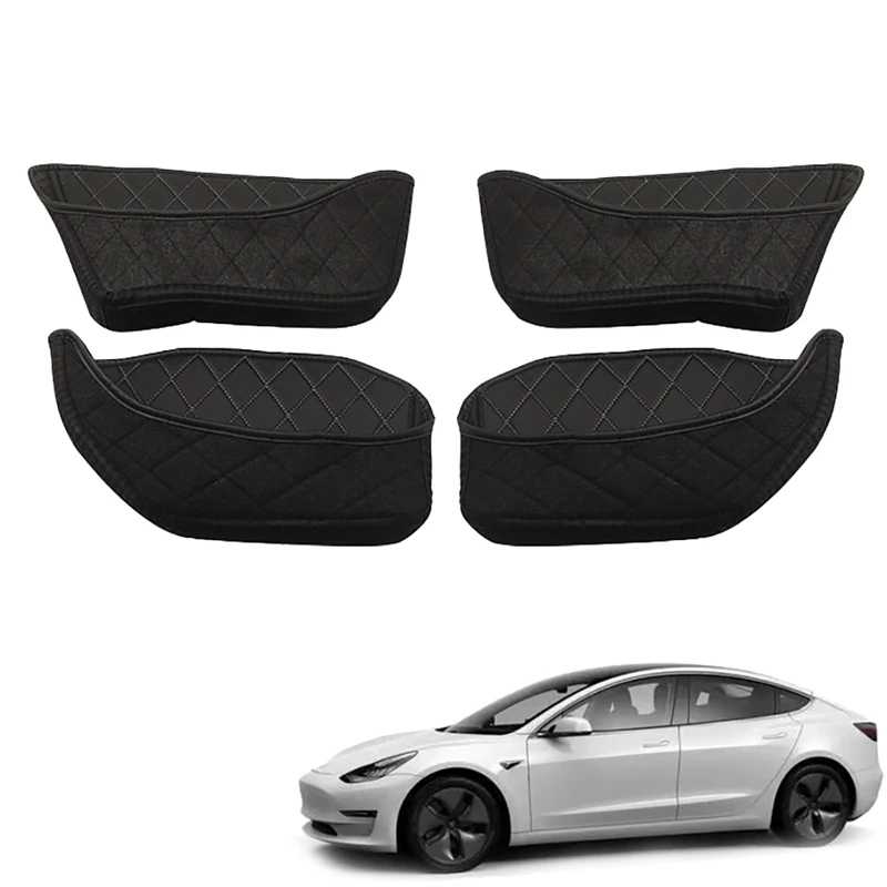 Дешево Для Tesla Model 3/Y 2021, автомобильная дверная чашка, полиуретановый коврик, слот для ворот, коврик для хранения, дверной боковой органайзер, 4 шт./ко...