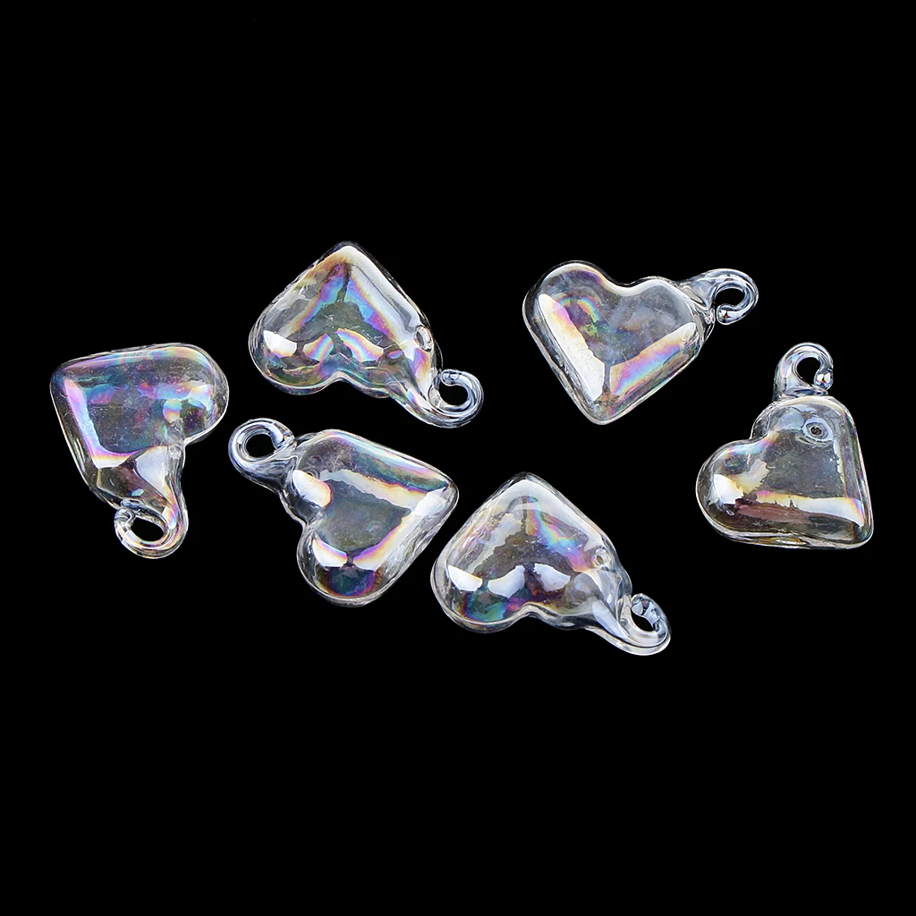 6 шт Мини пустые маленькие бутылки желаний Радужная стеклянная бутылка Шарм