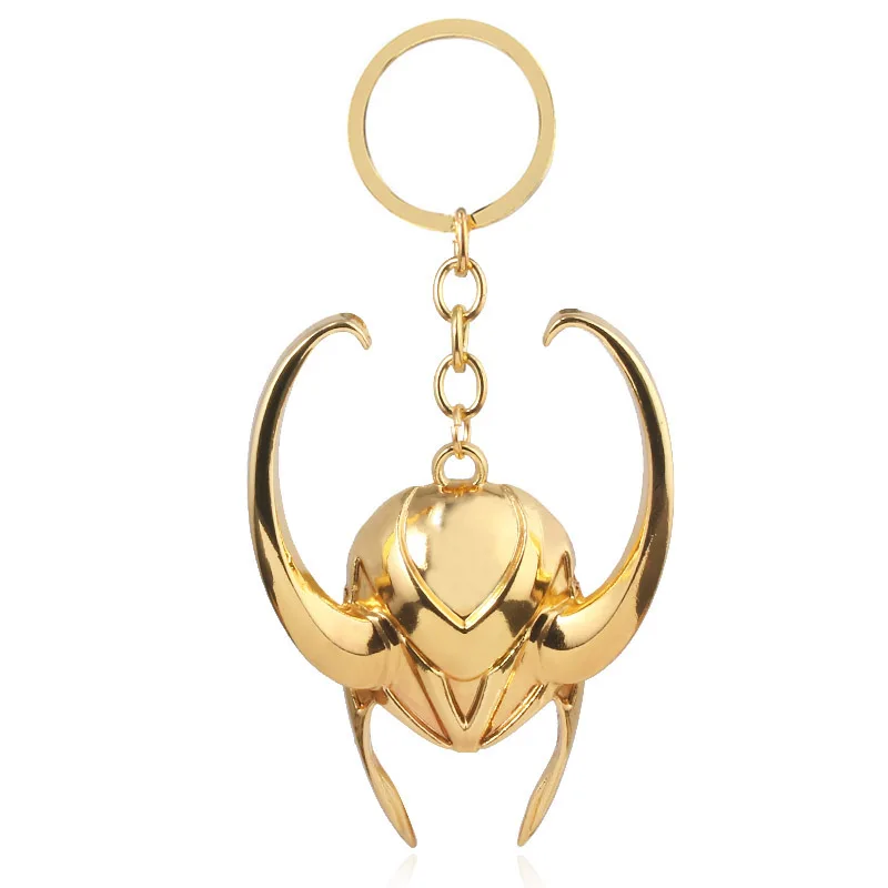 k635 Мстители Endgame Evil Loki шлем золотой брелок Loki Scepter Thor's Hammer Stormbreaker топор ключ цепи вентиляторы ювелирные изделия - Цвет: k635