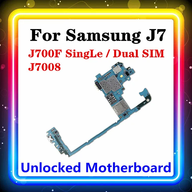 Для Samsung Galaxy J7 J700F материнская плата с одной/двумя SIM картами ОС Android для J7008