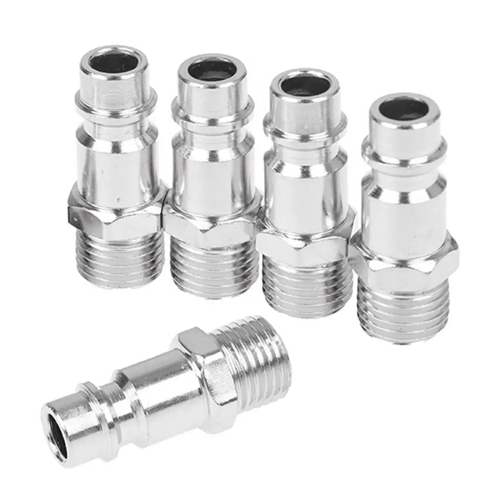 

5pcs Industries 1/4 Inch V-Style/European Interchange Steel Air Plug Fitting European Type Air Pipe Hose Connector
