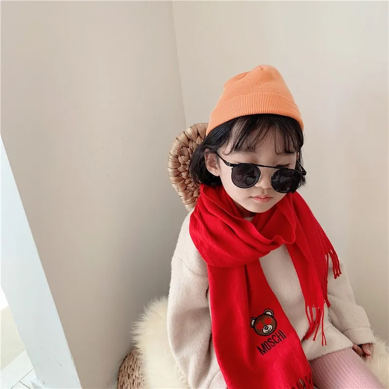 Брендовый медведь 2020 зимние детские кашемировые милые шарфы теплые для