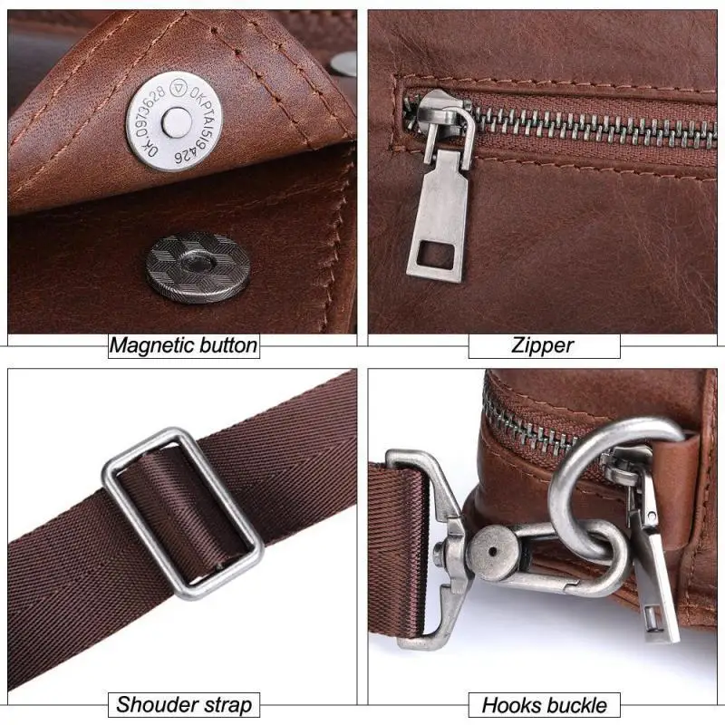 

Johnature Genuine Leather Vintage Men Shoulder Bags 2021 New Fashion Multifunctional Soft Cowhide Versatile Male Messenger Bag