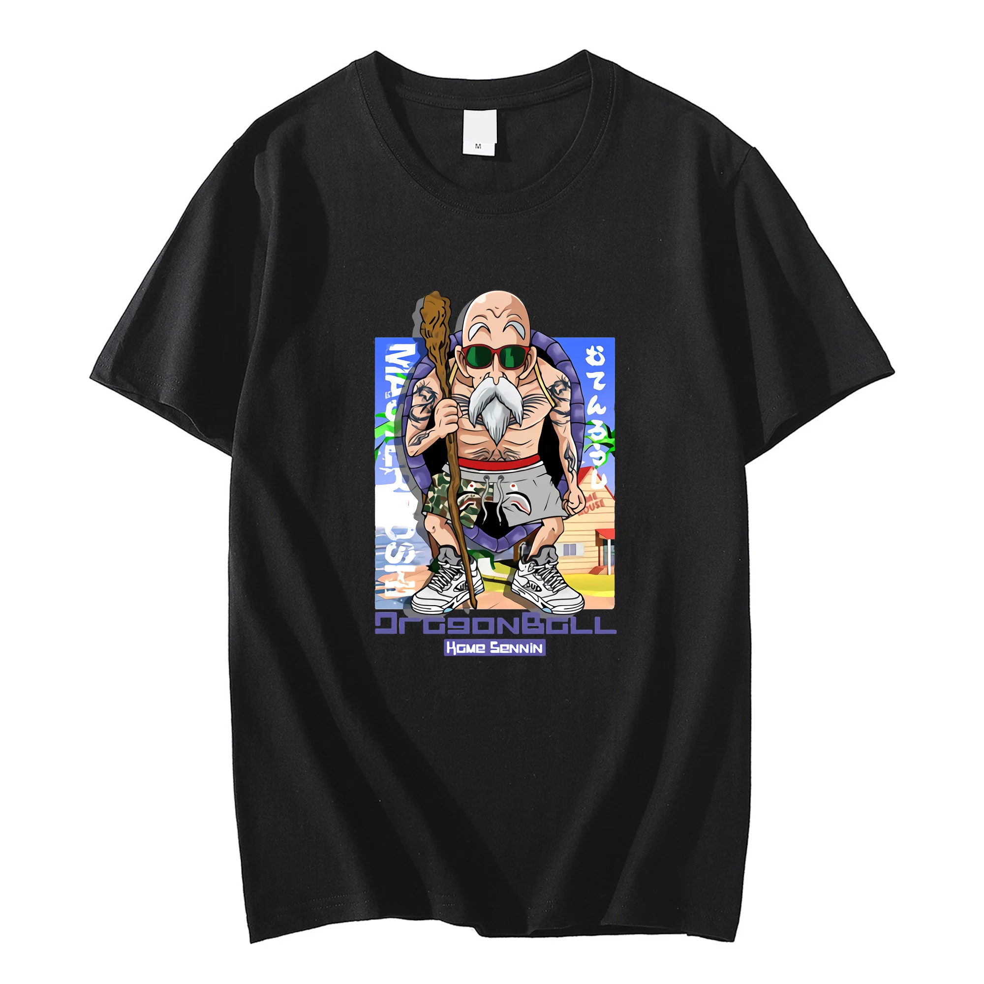 Мужская/женская летняя черная уличная футболка в стиле хип-хоп с драконическим