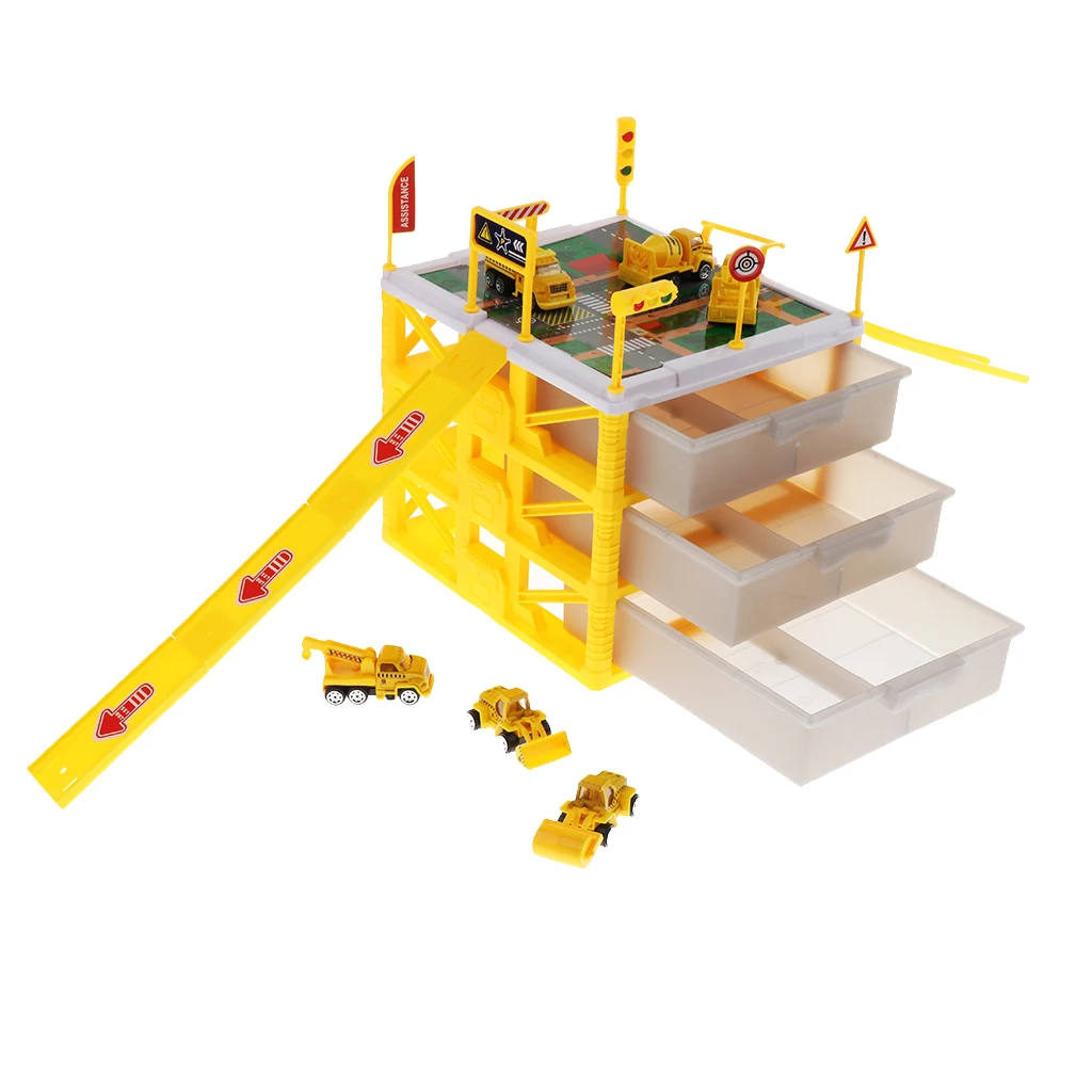 Мини парковка для хранения автомобиля гаражный ящик игрушечный конструктор