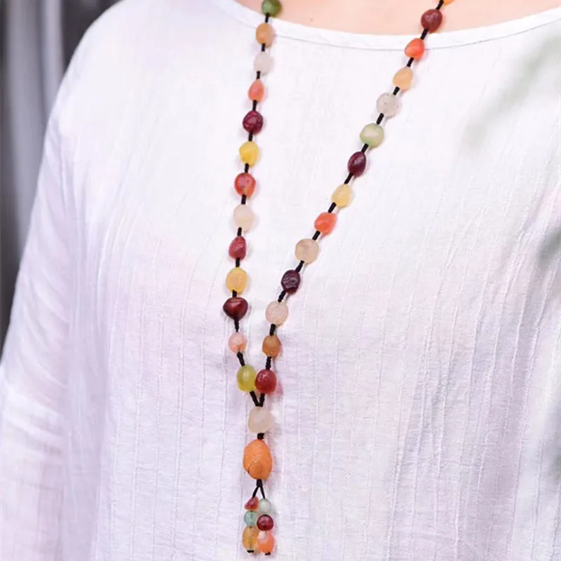 Entourage beads Alxa Gobi Agate Rough Stone Men and Women Sugar heart Bracelets Sweater Chain