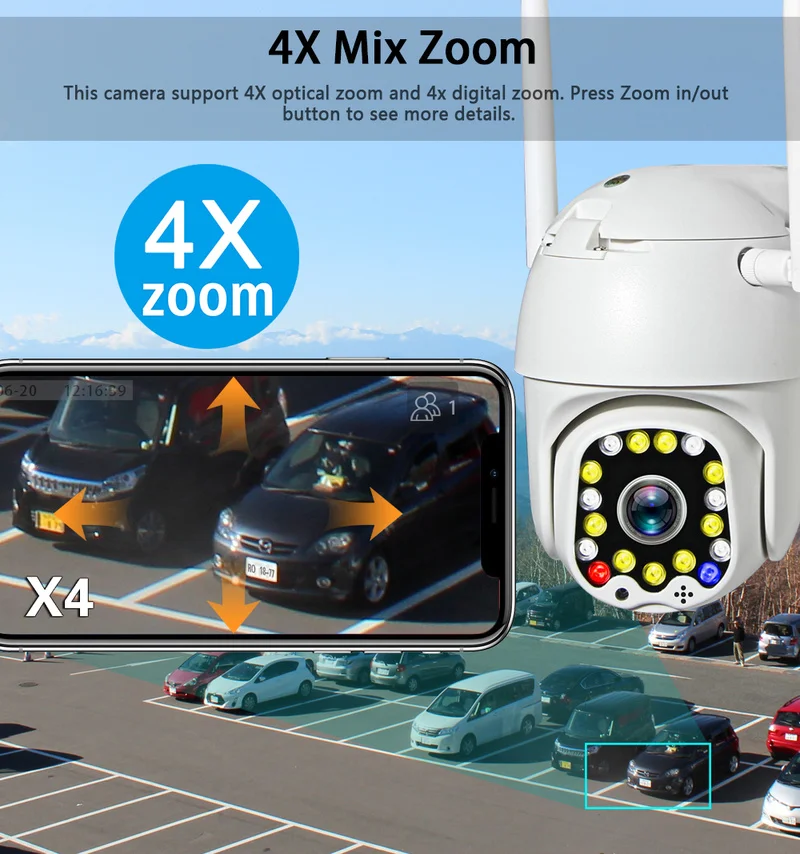 Мини 1080P PTZ IP камера Облачное хранилище 4X цифровой зум купольная CCTV Камера