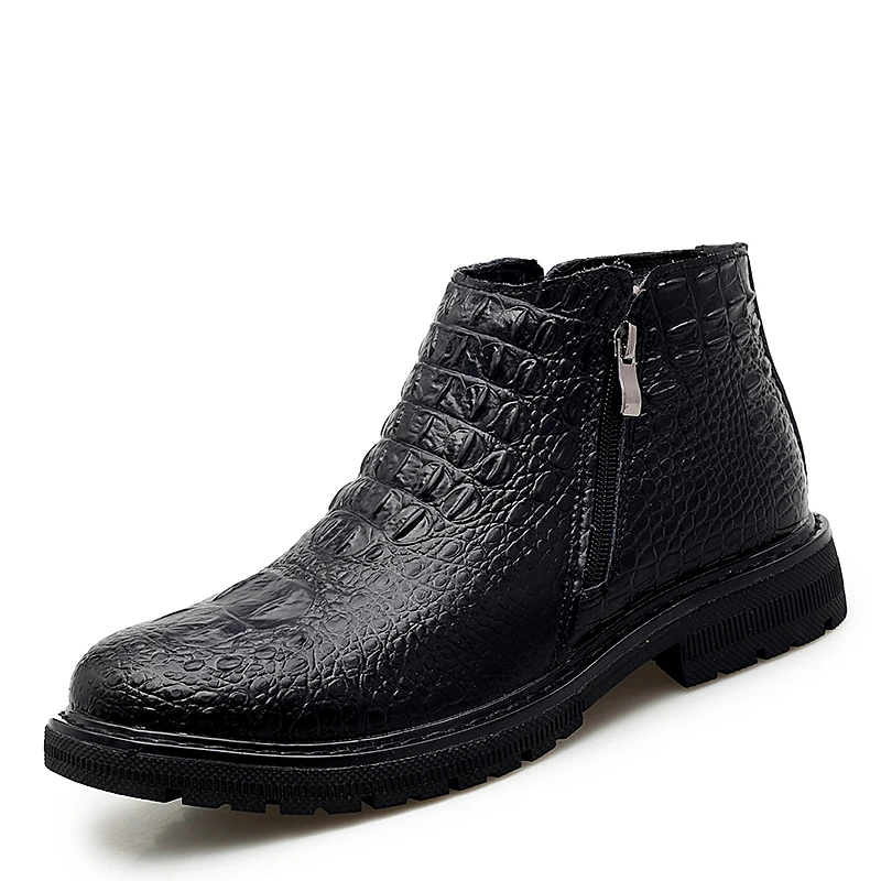 Black 8112 Зимние меховые кожаные кроссовки, мужская Роскошная обувь, Мужская Дизайнерская черная обувь, Мужская модная обувь, обувь на Плоском Каблуке с замком-молнией, слипоны, повседневные кроссовки - Цвет: Black 8112