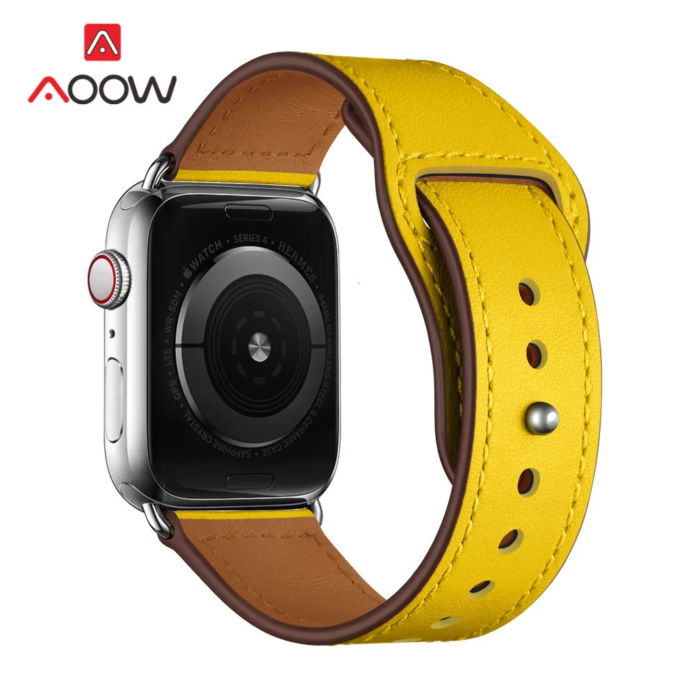 Ремешок из натуральной кожи для Apple Watch 4, 40 мм, 44 мм, 38 мм, 42 мм, высокое качество, для мужчин и женщин, ремешок для часов, браслет для iWatch 1, 2, 3
